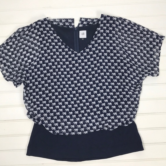 CAbi Tops - CAbi Elephant Print Parade Blouse Size Large